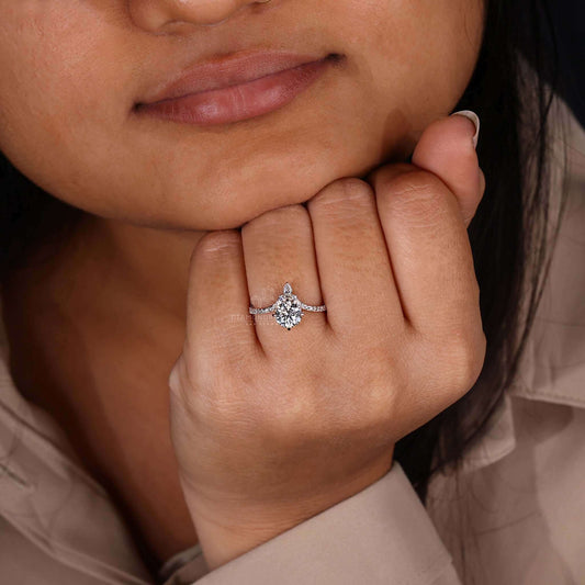 Nouveau Diamond Ring, Round Lab Grown Diamond Engagement Ring