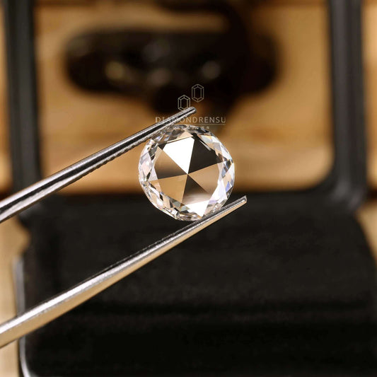 Round Rose Cut Lab Grown Diamond For Engagement Ring