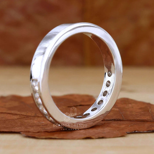 Channel Set Round Cut Lab Grown Diamond Eternity Wedding Band