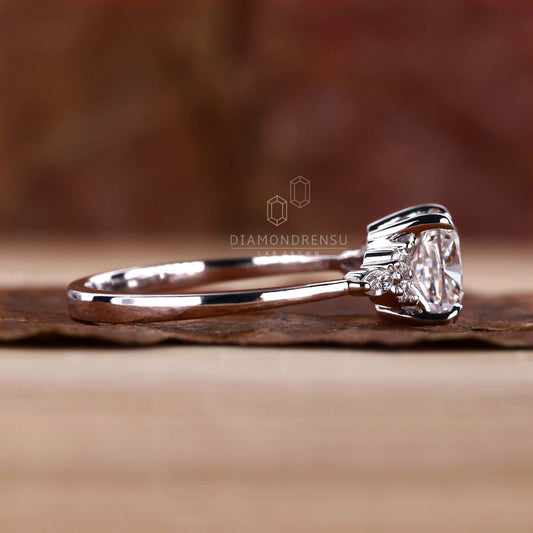 1.0 to 2.0 CT Cushion Cut Lab Grown Diamond Engagement Ring