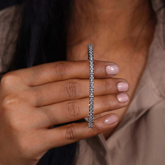 Round Brilliant Cut Lab Grown Diamond Bangle