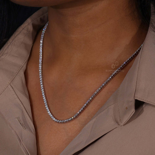 Diamond Tennis Necklace, Lab Grown Diamond Necklace