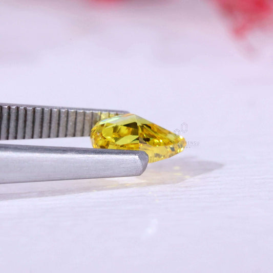 Pear Cut Fancy Vivid Yellow Diamond for Custom Engagement Ring