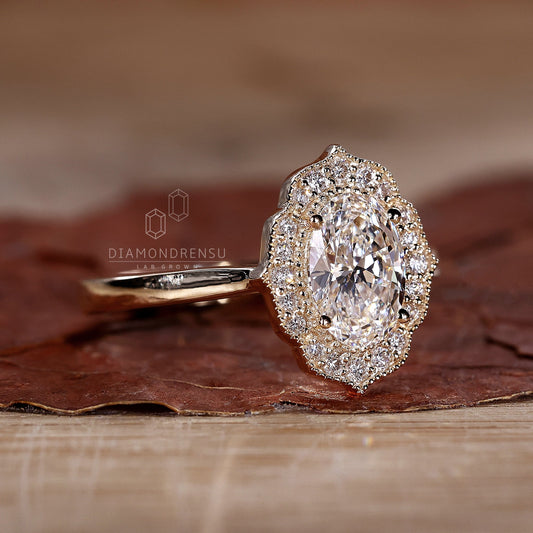 Oval Halo Engagement Ring for a Lasting Impression