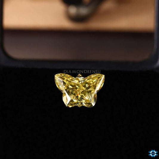 Antique Butterfly Cut Yellow Moissanite