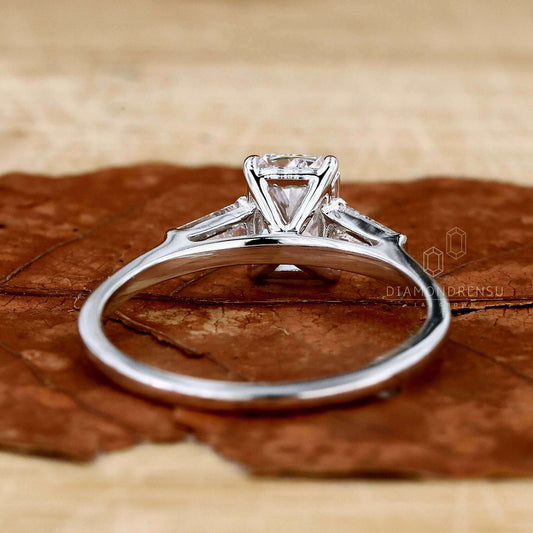 Radiant Cut Three Stone Lab Created Diamond Engagement Ring