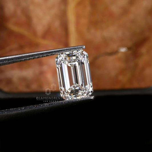 Emerald Cut Lab Created Diamond for Custom Engagement Ring