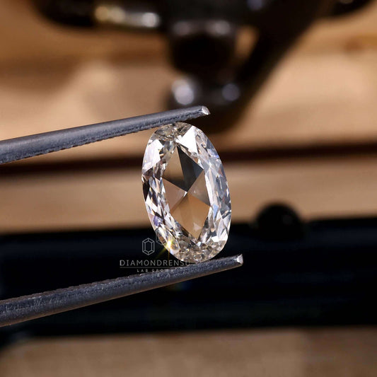 Oval Rose Cut Lab Grown Diamond For Custom Engagement Ring