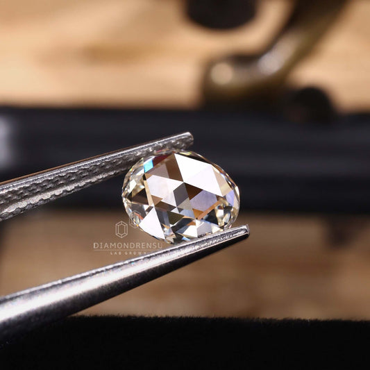 Antique Round Rose Cut Lab Grown Diamond for Custom Engagement Ring