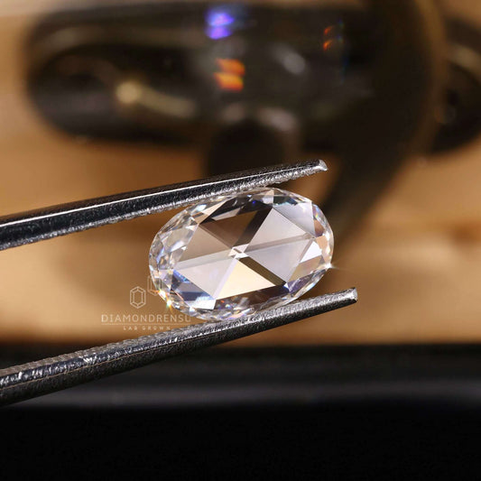 Oval Rose Cut Lab Grown Diamond for Engagement Ring