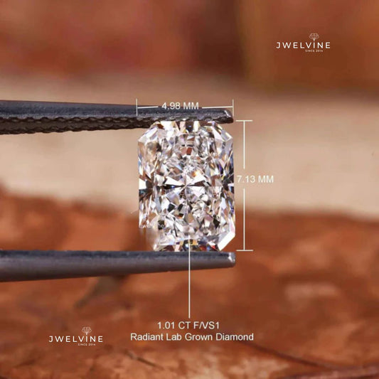 1 Carat Radiant Cut Lab Grown Diamond for Custom Engagement Ring