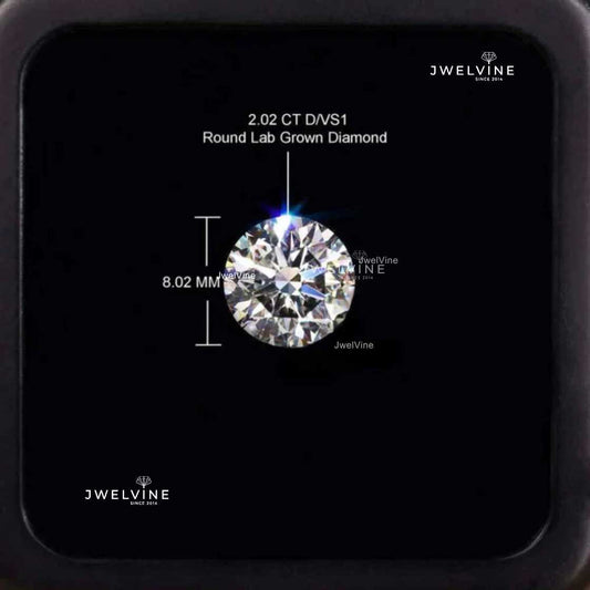 2 Carat Round Lab Created Diamond with IGI Certification