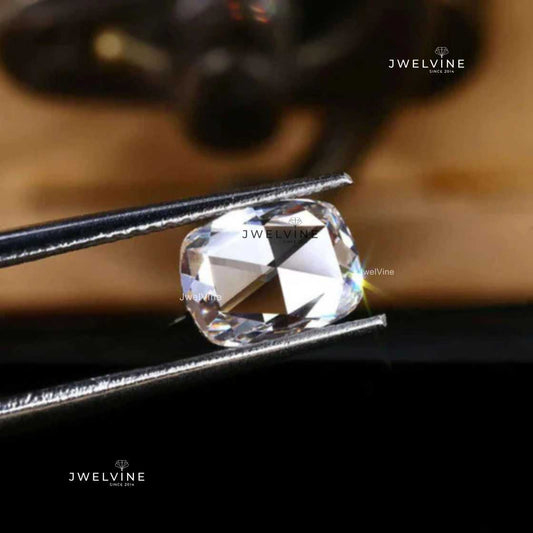 Elongated Cushion Cut Rose Cut Lab Created Diamond For Engagement Ring