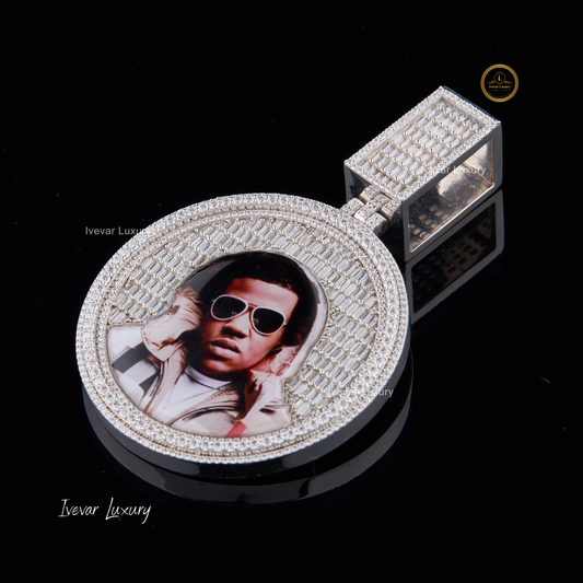 Custom Made Luxury Jewelry Hip Hop Spinning Pendant Iced Out 925 Sterling Silver VVS1 Real Moissanite Custom Hour Glass Pendant