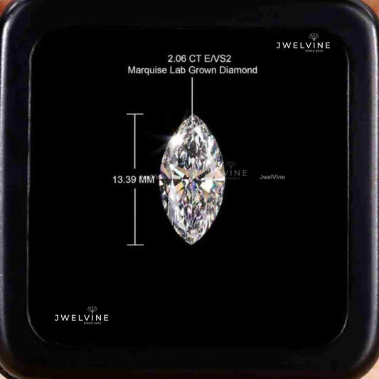 2 Carat Marquise Cut Lab Grown Diamond for Custom Jewelry