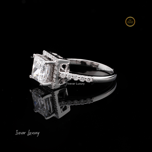 Custom Lab Grown Diamond White Gold Solitaire Ring by Ivevar