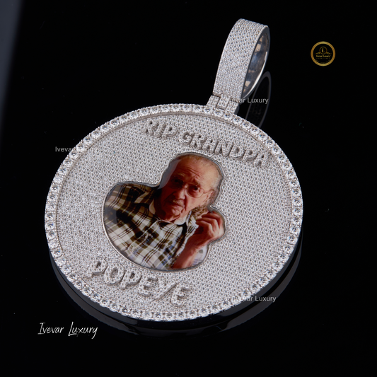 Hip Hop Customized 925 Sterling Silver Luxury Pendant Lab Grown Diamond for Grandpa Lover Perfect Christmas Gift