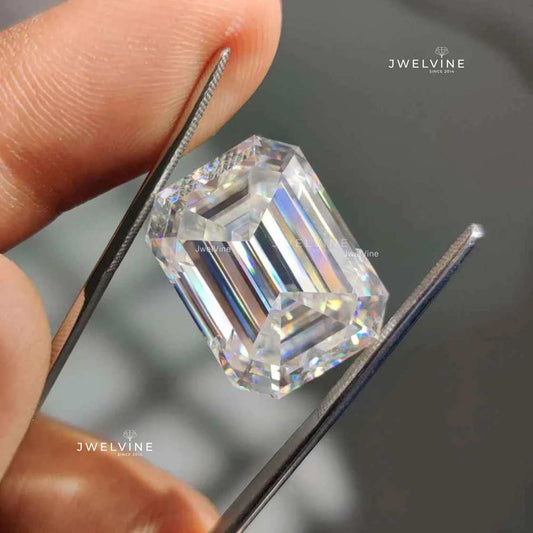 19.29 CT Emerald Cut Colorless Moissanite, Loose Moissanite for Custom Engagement Ring, Wedding Ring, or Necklace