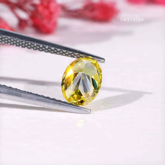 1.03 CT Oval Cut Yellow Lab Grown Diamond, Loose Diamond for Custom Engagement Ring