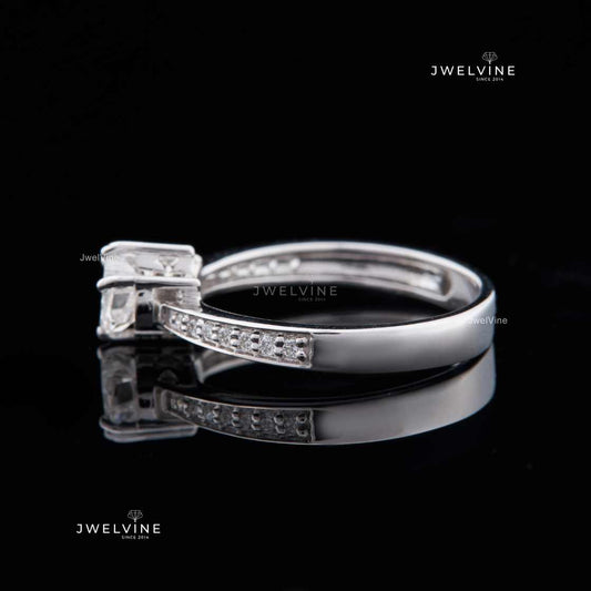 1CT D VVS Fancy Cut Diamond 925 Sterling Silver Engagement Rings By Jwelvine