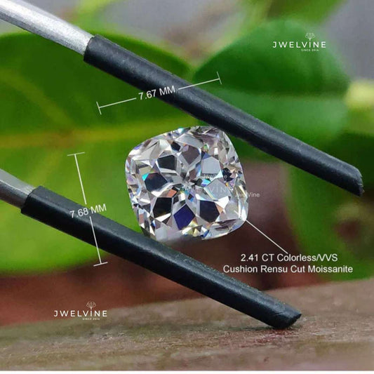 2.41 CT Cushion Cut Colorless Loose Moissanite Diamond for Wedding Earrings