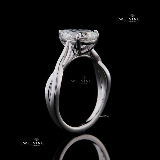 1.50 CT Fancy Pear Cut Moissanite Diamond Rings for Women Wedding Engagement By Jwelvine