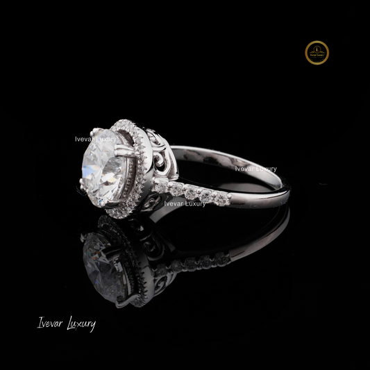 Custom Moissanite Diamond Double Band Ring by Ivevar