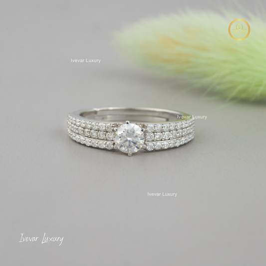 Affordable 925 Silver Moissanite Diamond Ring by Ivevar