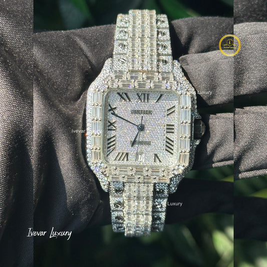 Luxury Baguette Diamond Iced-Out Watch – Unique Design by Ivevar