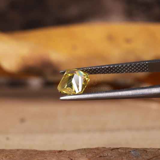 Fancy Yellow Radiant Cut Lab Grown Diamond, 1.20 CT Radiant Cut VS Clarity Lab Grown Diamond for Custom Jewelry