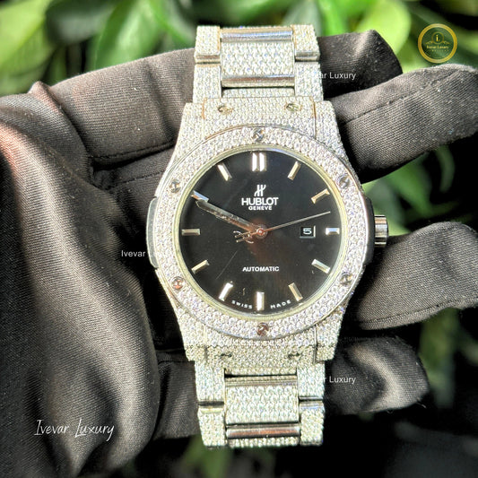 Custom Full Iced Out Watch with Natural Diamonds by Ivevar