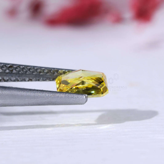 Unique 0.71 CT Radiant Cut Yellow Lab Created Diamond, Loose Diamond for Custom Jewelry