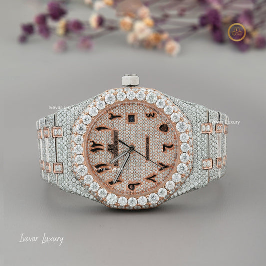 Iced-Out Luxury Watch with Lab Diamonds by Ivevar