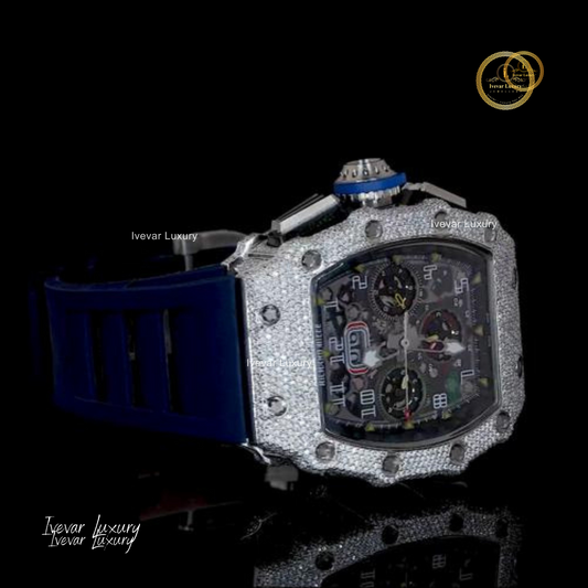 Luxury Half Iced Lab Diamond Watch by Ivevar