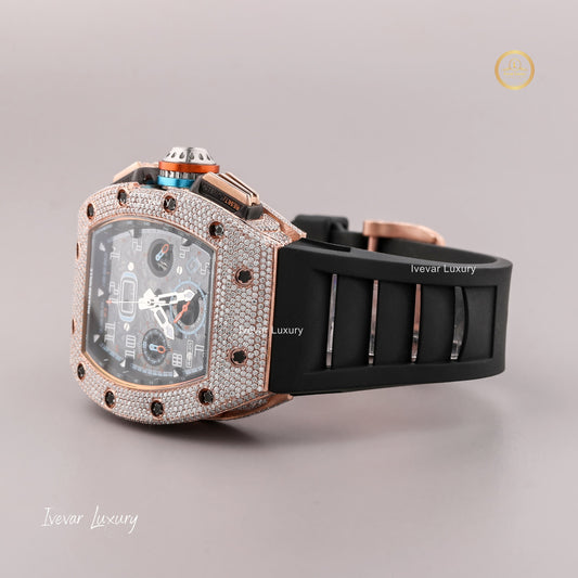 Lab-Grown Diamond Luxury Watch Half Iced by Ivevar