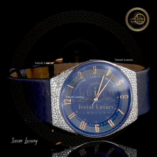 Luxury Half Iced Out Natural Diamond Watch by Ivevar