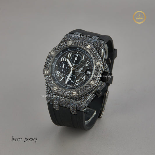 Luxury Moissanite Diamond Rubber Band Watch by Ivevar