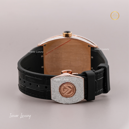 Luxury Moissanite Diamond Rubber Band Chronograph by Ivevar