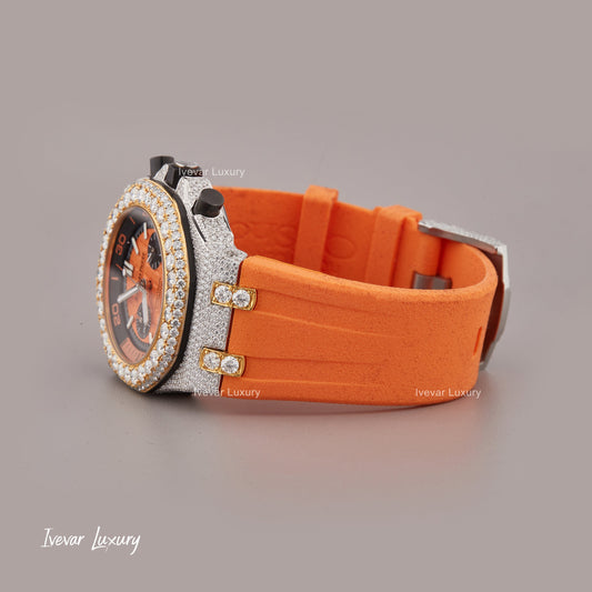 Lab-Grown Diamond Leather & Silicon Band Luxury Watch by Ivevar