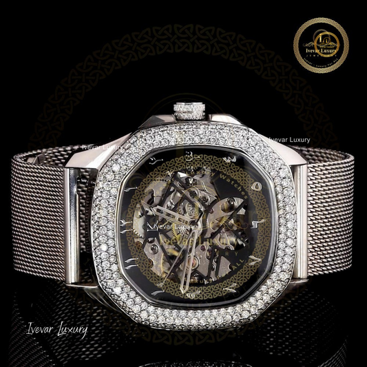 Luxury Half Iced Natural Diamond Unique Watch by Ivevar