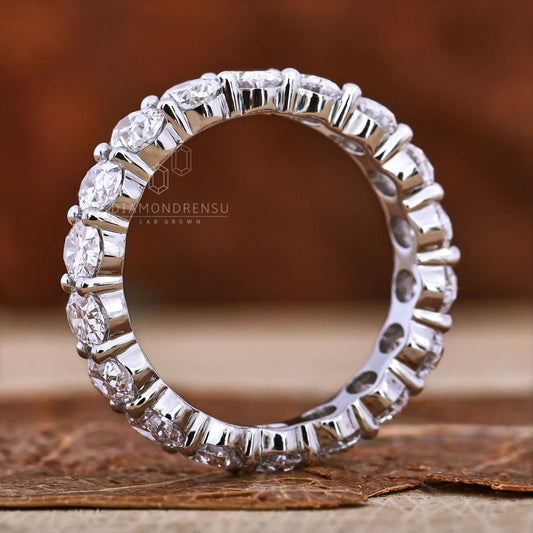 0.19 CT each Oval Cut Lab Grown Diamond Wedding Band, Full Eternity Band