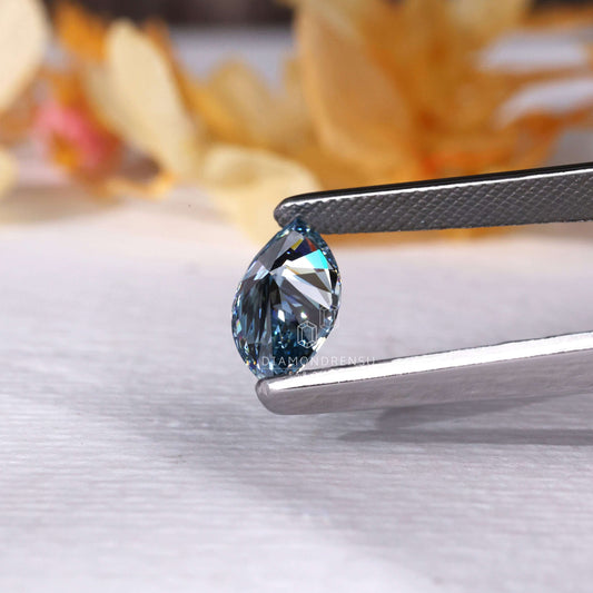 Fancy Vivid Blue Lab Grown Diamond, 1.51 CT Marquise Lab Grown Diamond