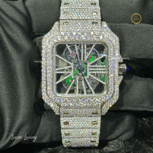 Fully Iced-Out Lab-Grown Diamond Watch by Ivevar