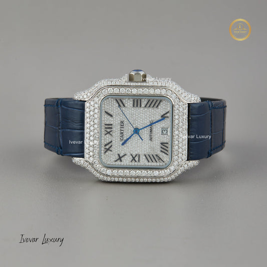 Half Iced Out Diamond Watch in Lab Diamond by Ivevar