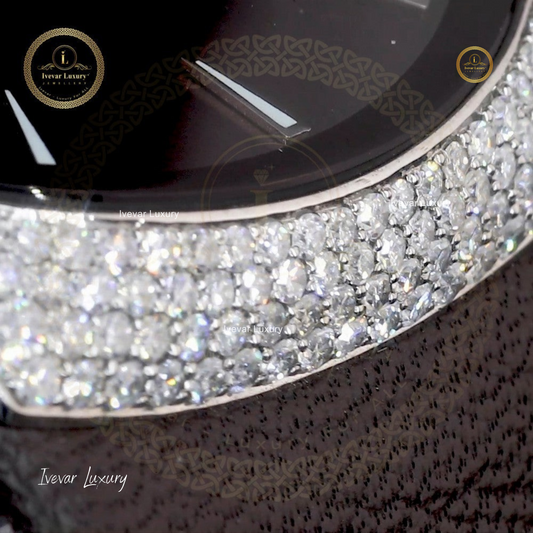 Luxury Lab Diamond Watch Half Iced by Ivevar