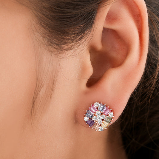 Rainbow sapphire huggie earrings luxury by Ivevar