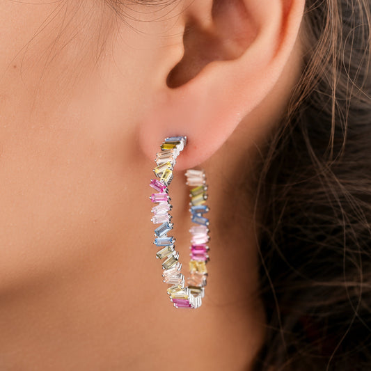 Luxury rainbow sapphire statement earrings by Ivevar