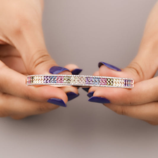 Rainbow sapphire luxury charm bracelet by Ivevar