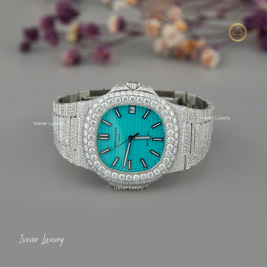 Full Iced Out Natural Diamond Luxury Watch Design by Ivevar