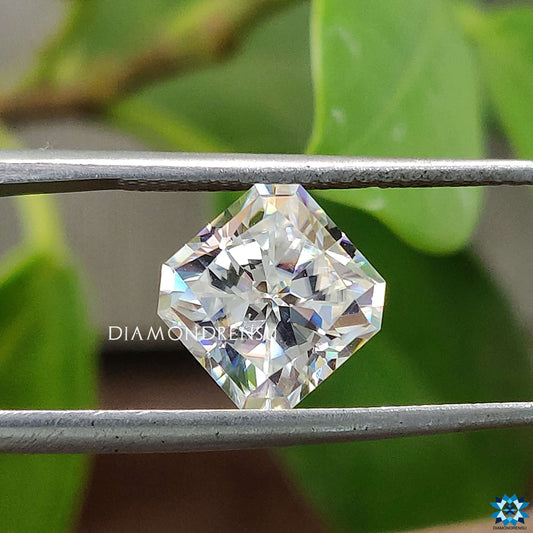 2.10 CT Square Radiant Rensu Cut Colorless Loose Moissanite